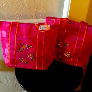 Girls mess bags..new….12” tall by 12” wide..carry-all..bundle sale. $15 for both